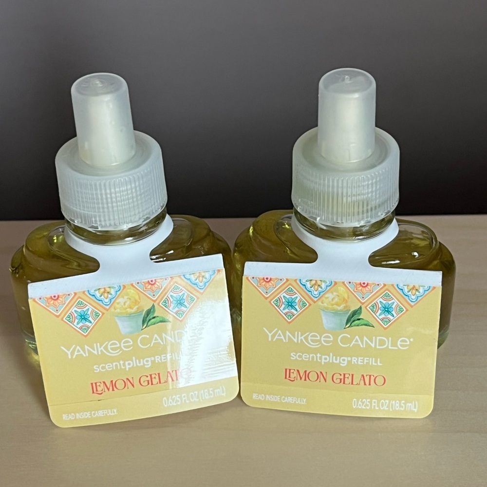 Two New Yankee Candle Lemon Gelato Plug In Scented Refills